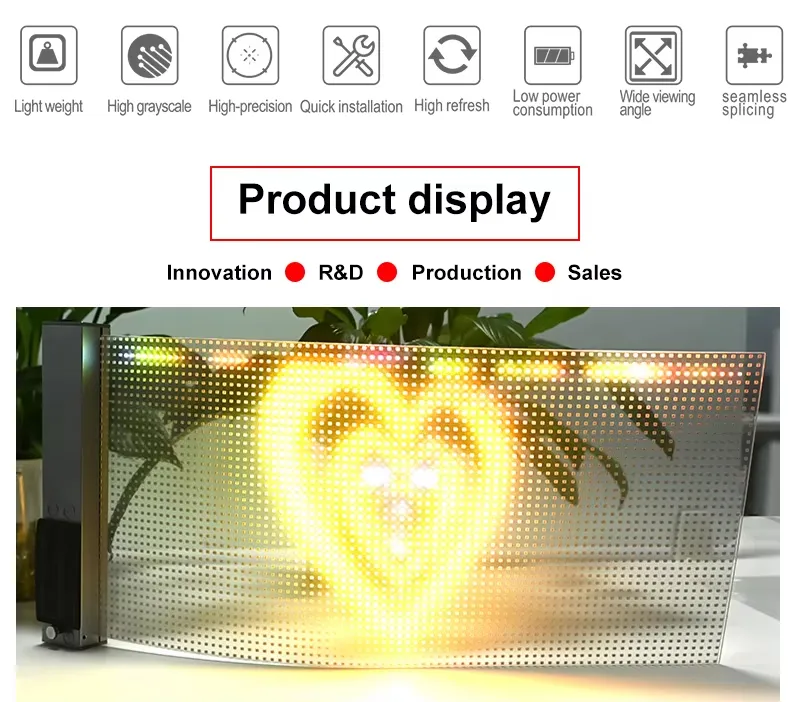 P5 Soft Flexible Adhesive LED Transparent Film Screen